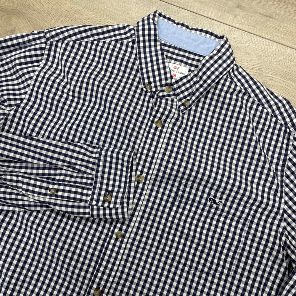Vineyard Vines Button Down Shirt Mens L Blue Gingham Target Collaboration